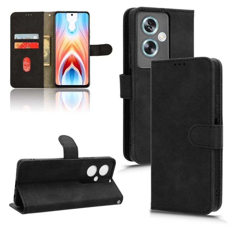 For OPPO A79 5G Skin Feel Magnetic Flip Leather Phone Case(Black)