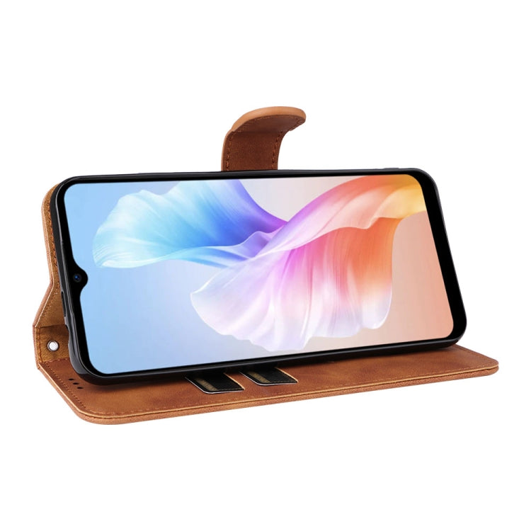 For Doogee X98 / X98 Pro Skin Feel Magnetic Flip Leather Phone Case(Brown)