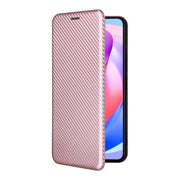 For Honor X6a 4G Carbon Fiber Texture Flip Leather Phone Case(Pink)