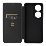 For Honor X7b Carbon Fiber Texture Flip Leather Phone Case(Black)