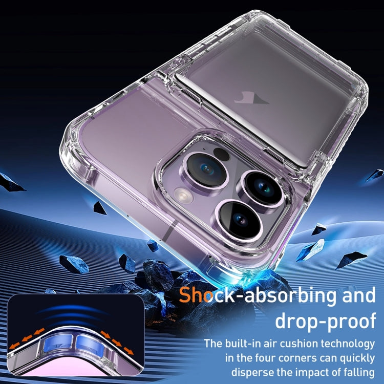 For iPhone 15 Pro Max Crystal Clear Flip Card Slot Phone Case(Transparent)