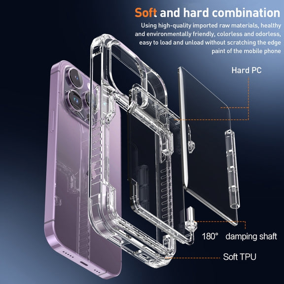For iPhone 15 Pro Max Crystal Clear Flip Card Slot Phone Case(Transparent)