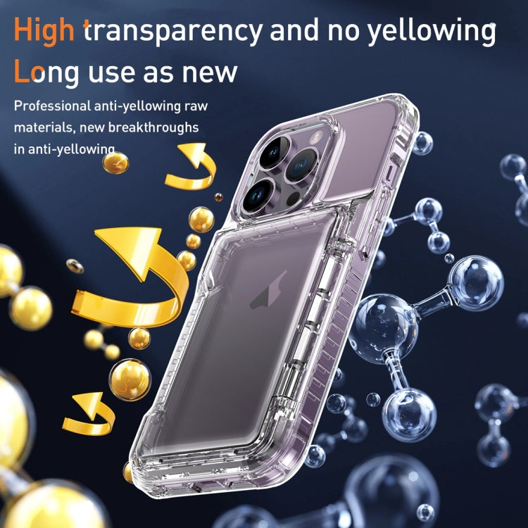 For iPhone 15 Pro Max Crystal Clear Flip Card Slot Phone Case(Transparent)
