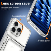 For iPhone 16 Pro Max Crystal Clear Flip Card Slot Phone Case(Transparent)