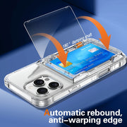For iPhone 16 Pro Max Crystal Clear Flip Card Slot Phone Case(Transparent)