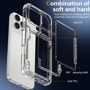 For iPhone 16 Pro Crystal Clear Flip Card Slot Phone Case(Transparent)