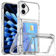 For iPhone 16 Plus Crystal Clear Flip Card Slot Phone Case(Transparent) - iPhone 16 Plus Cases by PMC TechLife | Online Shopping South Africa | PMC TechLife | Buy Now Pay Later Mobicred