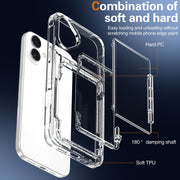 For iPhone 16 Plus Crystal Clear Flip Card Slot Phone Case(Transparent)
