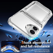 For iPhone 16 Plus Crystal Clear Flip Card Slot Phone Case(Transparent)