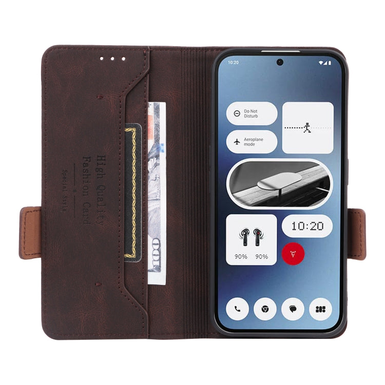 For Nothing Phone 2a Magnetic Clasp Leather Phone Case(Brown)