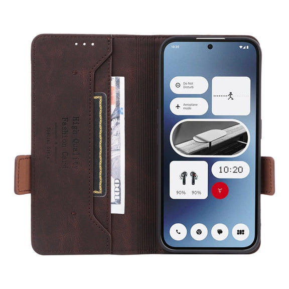 For Nothing Phone 2a Magnetic Clasp Leather Phone Case(Brown)