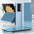 For Honor Magic V2 Electroplated Mirror Protective Phone Case with Holder(Blue) - Honor Cases by PMC TechLife | Online Shopping South Africa | PMC TechLife | Buy Now Pay Later Mobicred