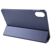 For Honor Pad X9 / X8 Pro Solid Color 3-folding Leather Tablet Case(Dark Blue)