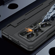 For Honor Magic V2 Shield Series Integrated Folding Phone Case(Blue+Gold)