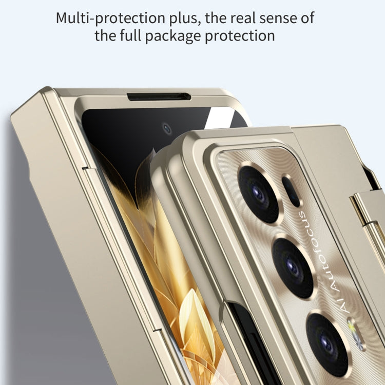 For Honor Magic V2 Integrated Folding Phone Case with Hinge(Rose Gold)