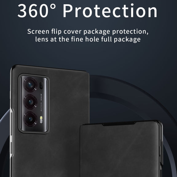 For Honor Magic V2 Celebrity Series Napa Texture Shockproof Phone Leather Case(Black)