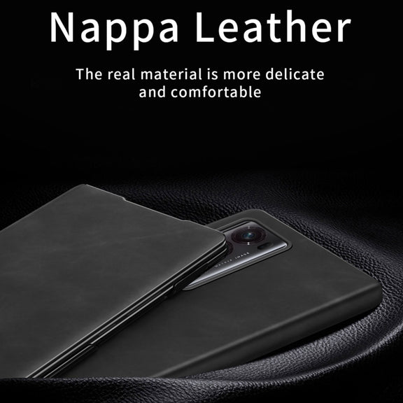 For Honor Magic V2 Celebrity Series Napa Texture Shockproof Phone Leather Case(Black)