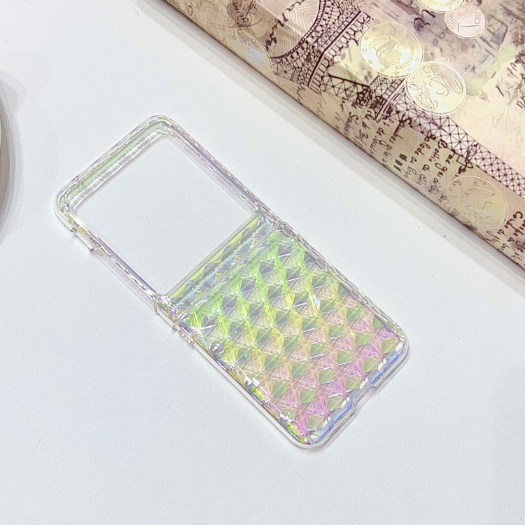 For Motorola Razr 40 Ultra Colorful Diamond Texture PC Phone Case(Gradient Pink Green)