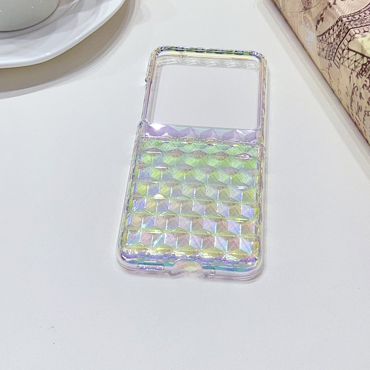 For Motorola Razr 40 Ultra Colorful Diamond Texture PC Phone Case(Gradient Pink Green)
