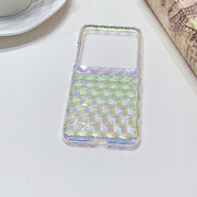 For Motorola Razr 40 Ultra Colorful Diamond Texture PC Phone Case(Gradient Pink Green)
