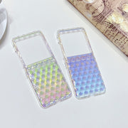 For Motorola Razr 40 Ultra Colorful Diamond Texture PC Phone Case(Gradient Pink Green)