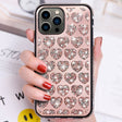 For iPhone 14 Pro Max Love Hearts Diamond Mirror TPU Phone Case(Rose Gold) - iPhone 14 Pro Max Cases by PMC TechLife | Online Shopping South Africa | PMC TechLife