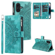 For iPhone 16 Multi-Card Totem Zipper Leather Phone Case(Green) - iPhone 16 Cases by PMC TechLife | Online Shopping South Africa | PMC TechLife | Buy Now Pay Later Mobicred