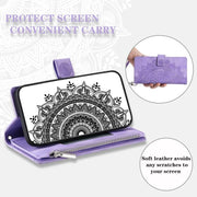 For iPhone 16e Multi-Card Totem Zipper Leather Phone Case(Purple)