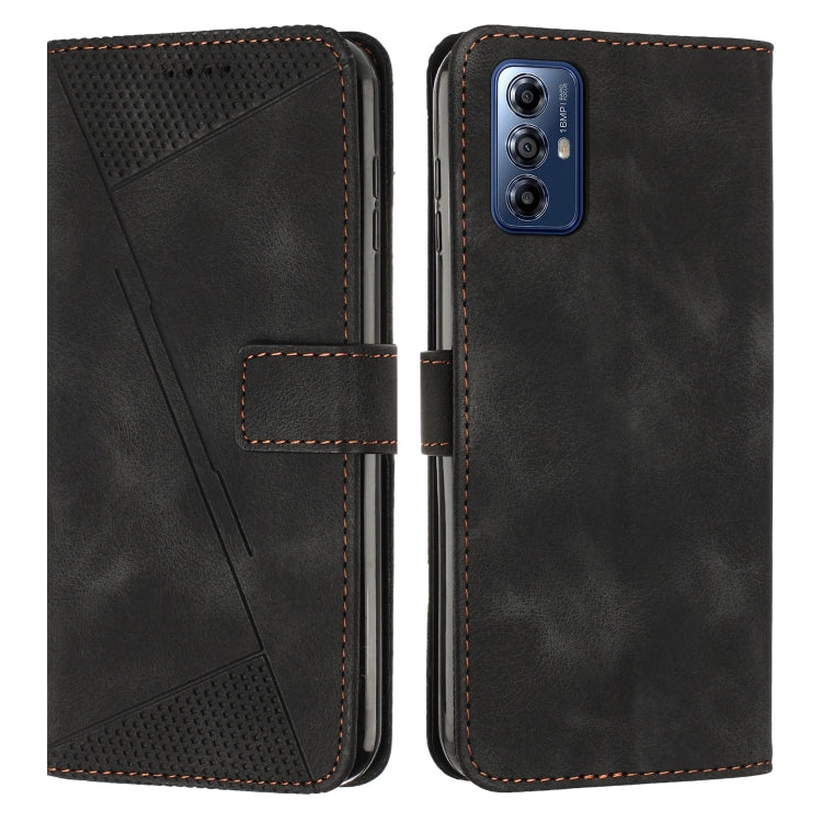 For Motorola Moto G Play 2024 Dream Triangle Leather Phone Case with Lanyard(Black)