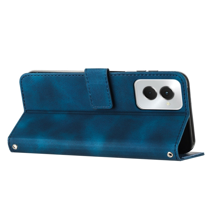 For Motorola Moto G Power 5G 2024 Dream Triangle Leather Phone Case with Lanyard(Blue)