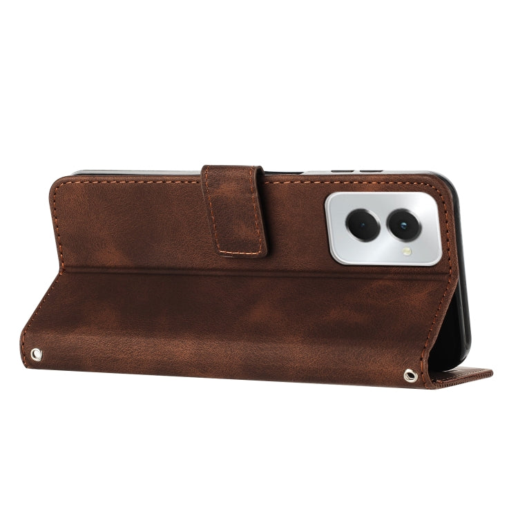 For Motorola Moto G Power 5G 2024 Dream Triangle Leather Phone Case with Lanyard(Brown)
