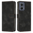 For Motorola Edge 2024 Dream Triangle Leather Phone Case with Lanyard(Black) - Motorola Cases by PMC Jewellery | Online Shopping South Africa | PMC Jewellery | Buy Now Pay Later Mobicred