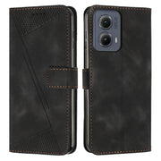 For Motorola Edge 2024 Dream Triangle Leather Phone Case with Lanyard(Black)