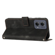 For Motorola Edge 2024 Dream Triangle Leather Phone Case with Lanyard(Black)