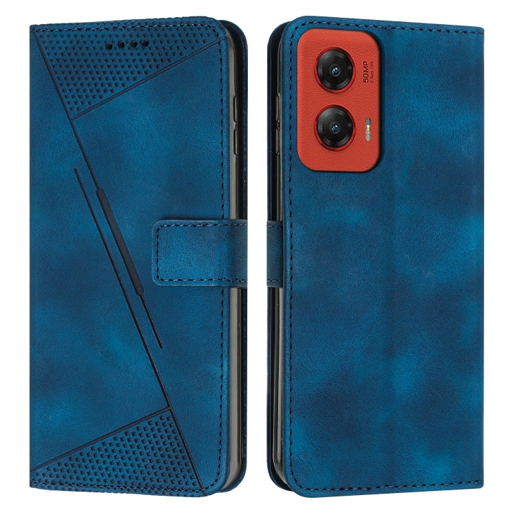 For Motorola Moto G Stylus 5G 2024 Dream Triangle Leather Phone Case with Lanyard(Blue)