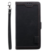 For iPhone 16 Retro Splicing Horizontal Flip Leather Phone Case(Black)