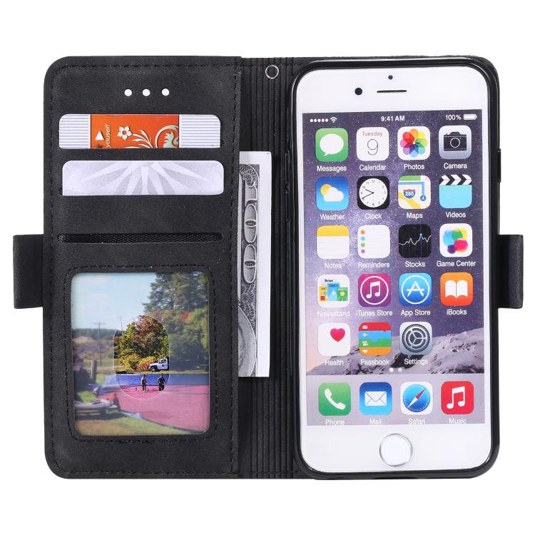 For iPhone 16e Retro Splicing Horizontal Flip Leather Phone Case(Black)