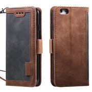 For iPhone 16e Retro Splicing Horizontal Flip Leather Phone Case(Grey)