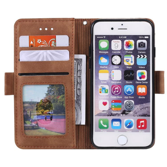 For iPhone 16e Retro Splicing Horizontal Flip Leather Phone Case(Grey)