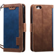 For iPhone 16e Retro Splicing Horizontal Flip Leather Phone Case(Blue) - iPhone 16e Cases by PMC TechLife | Online Shopping South Africa | PMC TechLife | Buy Now Pay Later Mobicred