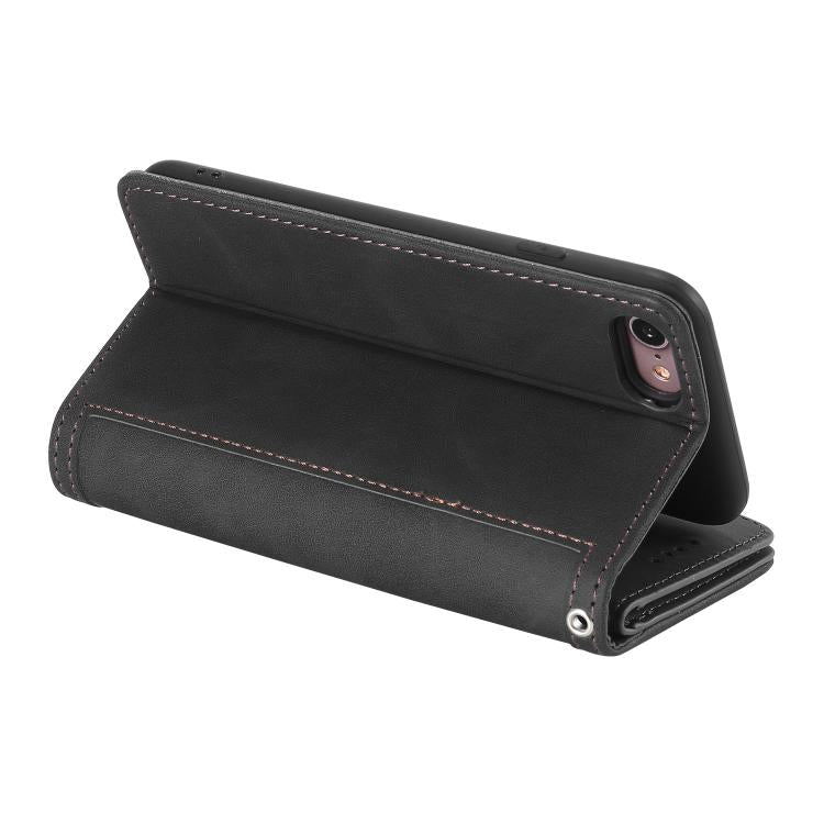For iPhone 16e Nine Card Zipper Bag Leather Phone Case with Lanyard(Black)