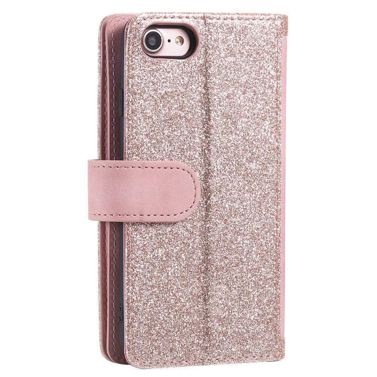 For iPhone 16e Nine Card Zipper Bag Leather Phone Case with Lanyard(Pink)