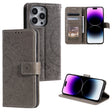 For iPhone 16 Pro Totem Flower Embossed Leather Phone Case(Grey) - iPhone 16 Pro Cases by PMC TechLife | Online Shopping South Africa | PMC TechLife | Buy Now Pay Later Mobicred