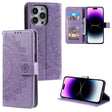 For iPhone 16 Pro Totem Flower Embossed Leather Phone Case(Purple) - iPhone 16 Pro Cases by PMC TechLife | Online Shopping South Africa | PMC TechLife | Buy Now Pay Later Mobicred