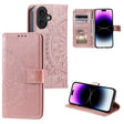 For iPhone 16 Plus Totem Flower Embossed Leather Phone Case(Rose Gold) - iPhone 16 Plus Cases by PMC TechLife | Online Shopping South Africa | PMC TechLife | Buy Now Pay Later Mobicred