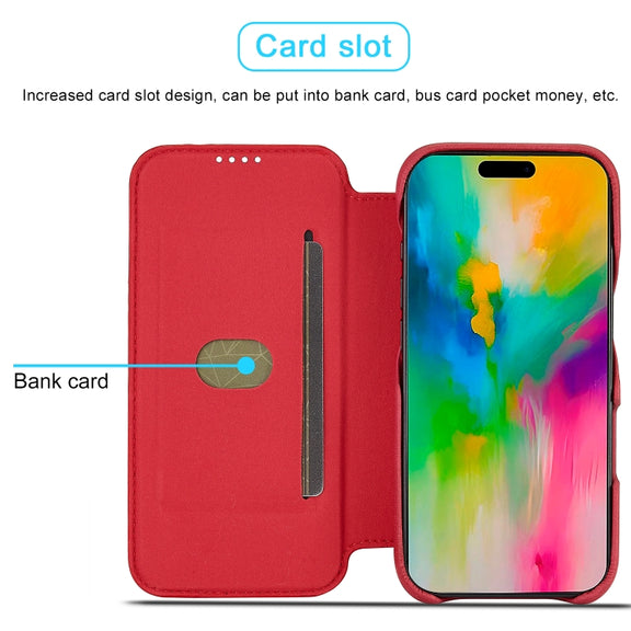 For iPhone 16 Pro Max LC.IMEEKE Hon Ancient Series Flip Leather Phone Case(Red)