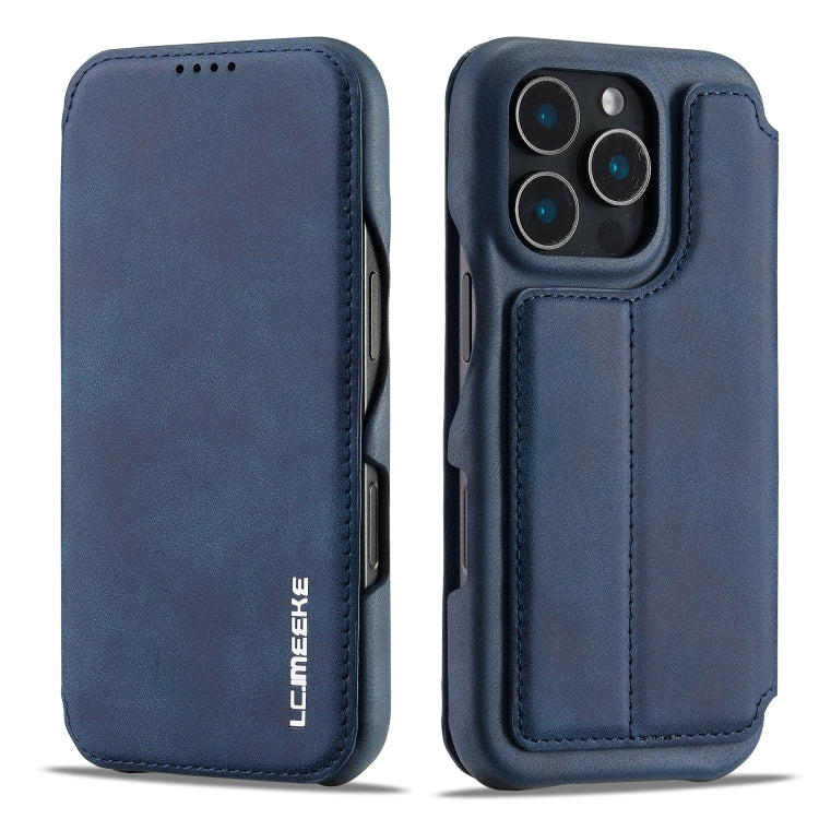 For iPhone 16 Pro Max LC.IMEEKE Hon Ancient Series Flip Leather Phone Case(Blue)