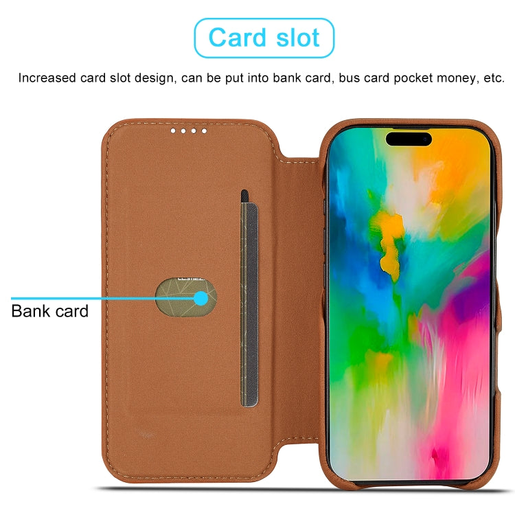 For iPhone 16 Pro Max LC.IMEEKE Hon Ancient Series Flip Leather Phone Case(Brown)