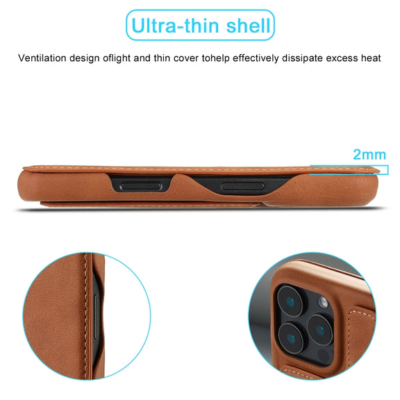 For iPhone 16 Pro Max LC.IMEEKE Hon Ancient Series Flip Leather Phone Case(Brown)