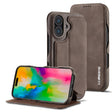 For iPhone 16 Plus LC.IMEEKE Hon Ancient Series Flip Leather Phone Case(Coffee) - iPhone 16 Plus Cases by LC.IMEEKE | Online Shopping South Africa | PMC TechLife | Buy Now Pay Later Mobicred